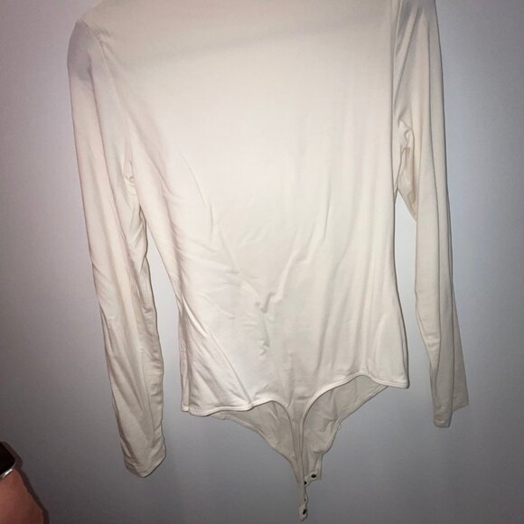Abercrombie & Fitch - Long-Sleeve Cotton-Modal Squareneck Corset Bodysuit - Picture 6 of 6